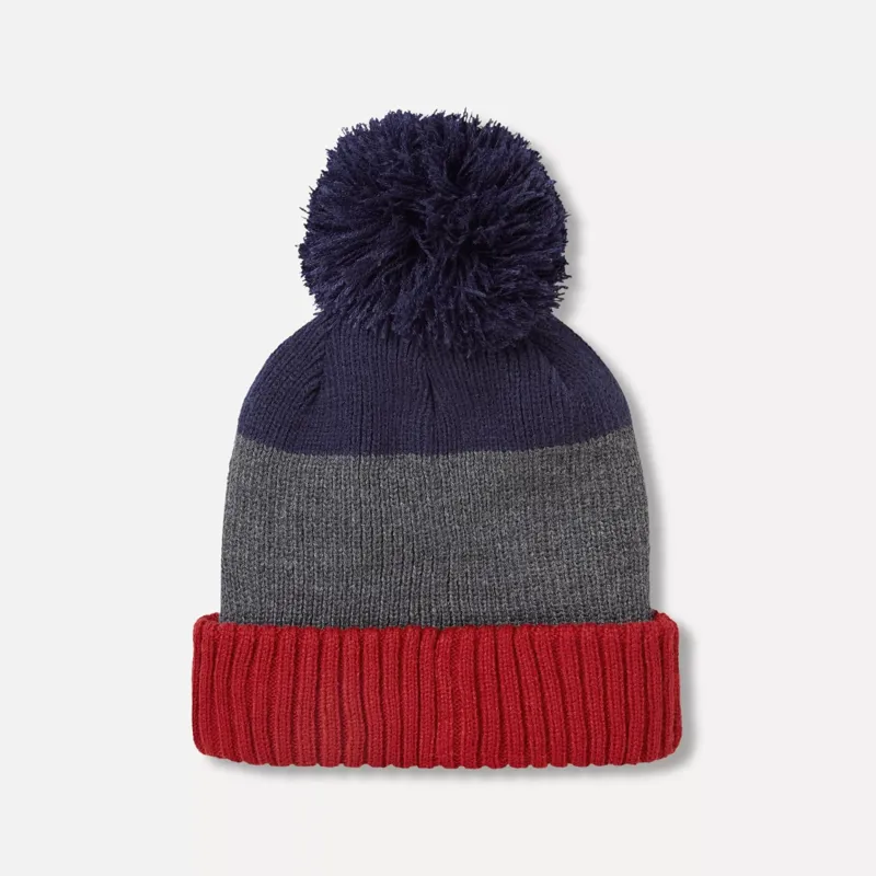 SealSkinz Flitcham Waterproof Fleece Lined Cold Weather Striped Bobble Hat Orange/Grey/Navy-1