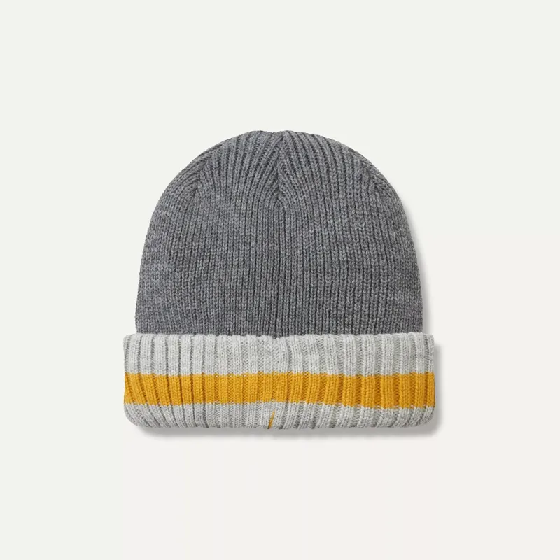 SealSkinz Holkham Waterproof Cold Weather Striped Roll Cuff Beanie Grey-1