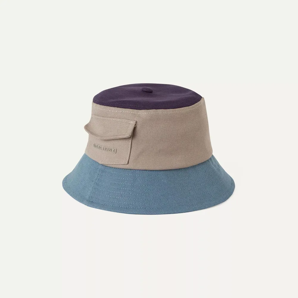 Image of SealSkinz Lynford Waterproof Canvas Bucket Hat Navy/Beige/Blue