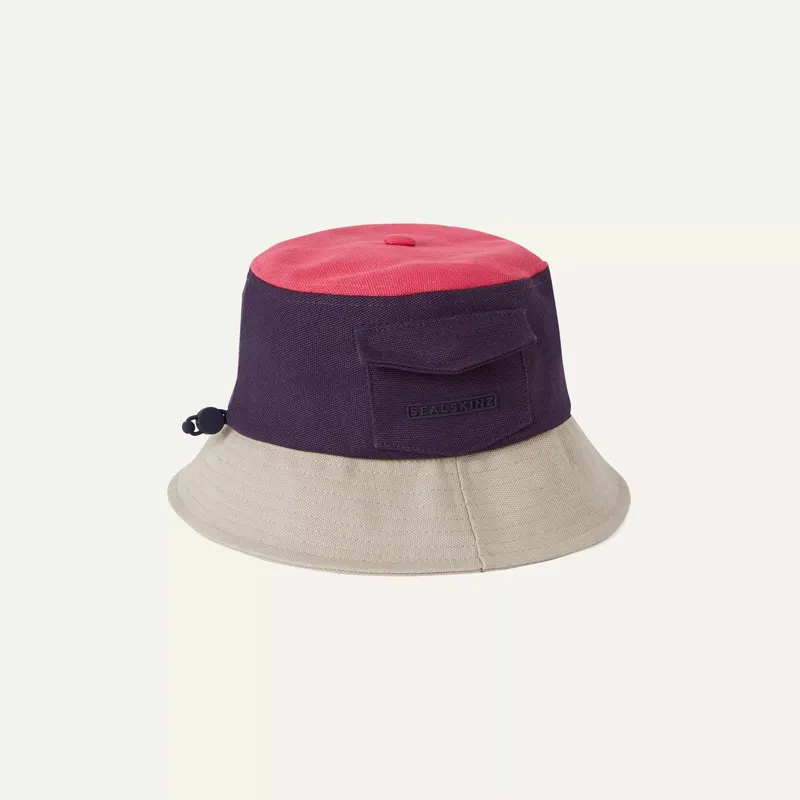 SealSkinz Lynford Waterproof Women's Canvas Bucket Hat Navy/Pink/Cream-1