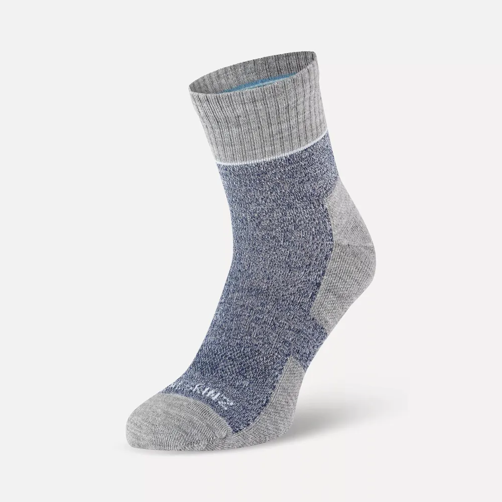 SealSkinz SealSkinz Morston Solo QuickDry Ankle Length Sock Blue/Light Grey Marl