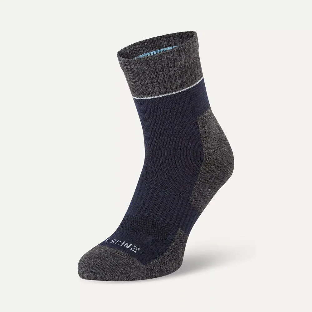 Image of SealSkinz Morston Solo QuickDry Ankle Length Sock Navy/Grey Marl