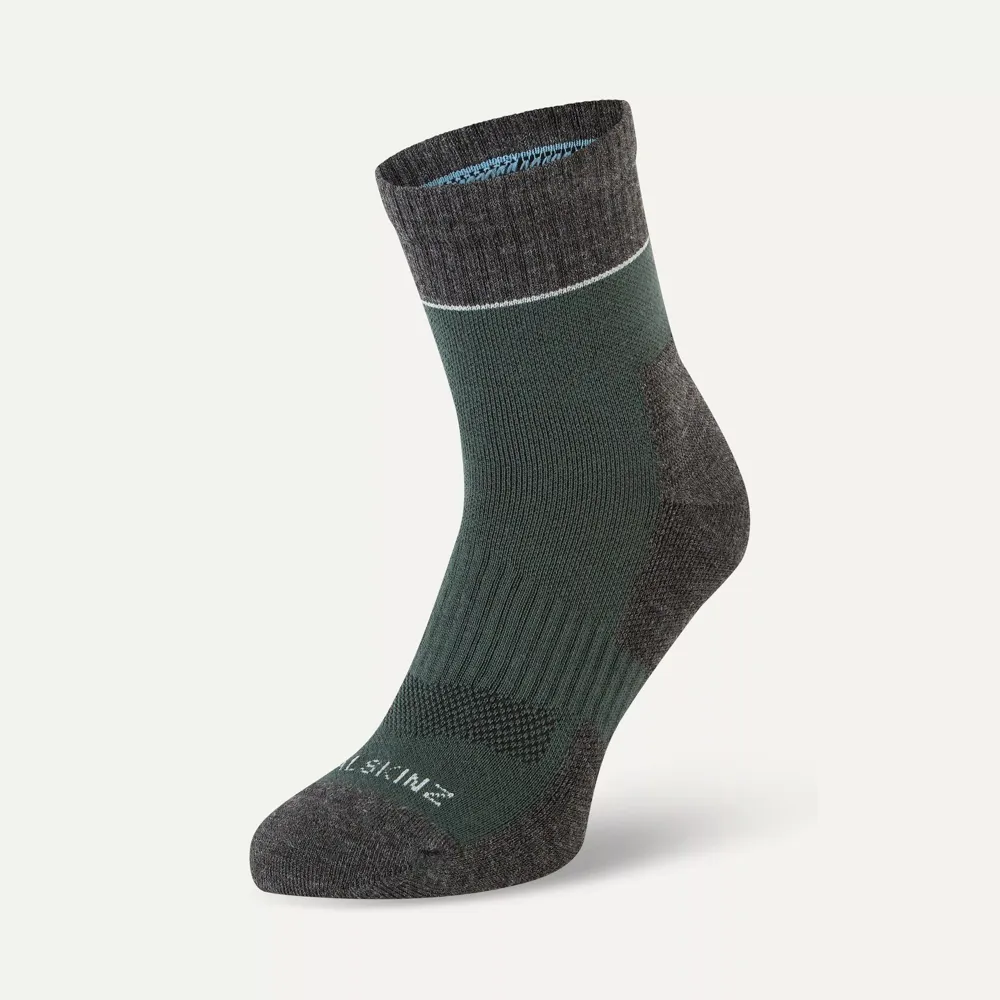 Image of SealSkinz Morston Solo QuickDry Ankle Length Sock Olive/Grey Marl