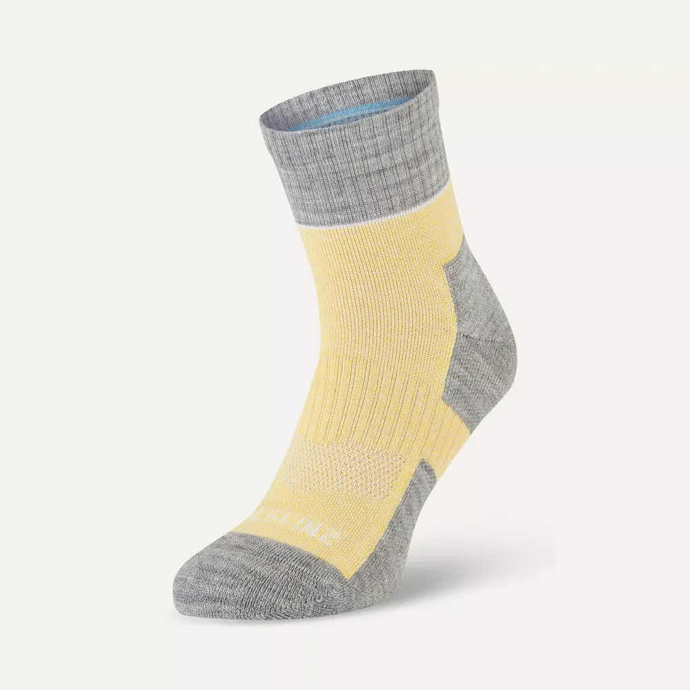 SealSkinz SealSkinz Morston Solo QuickDry Ankle Length Sock Yellow/Light Grey Marl