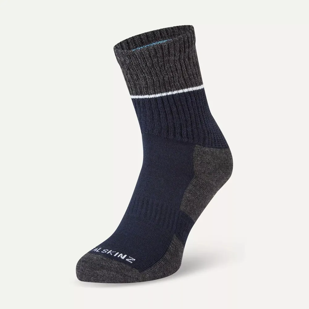 Image of SealSkinz Thurton Solo QuickDry Mid Length Sock Navy/Grey Marl