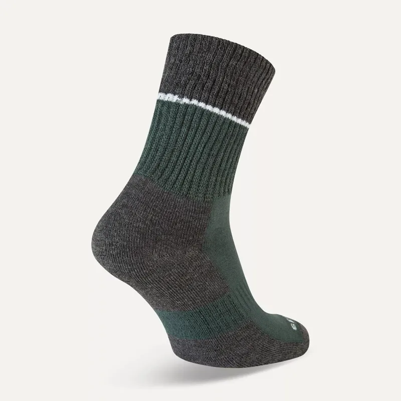 SealSkinz Thurton Solo QuickDry Mid Length Sock Olive/Grey Marl-1