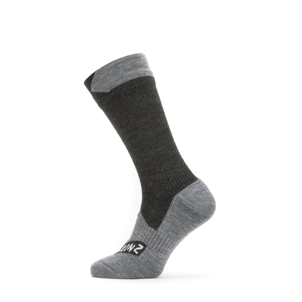 Image of SealSkinz Raynham Waterproof All Weather Mid Length Sock Black/Grey Marl