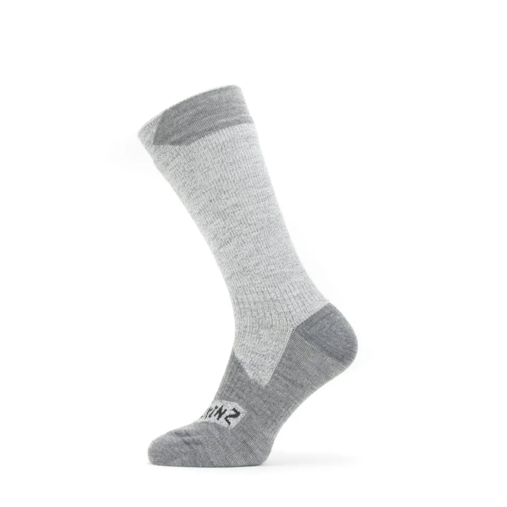 Image of SealSkinz Raynham Waterproof All Weather Mid Length Sock Grey/Grey Marl