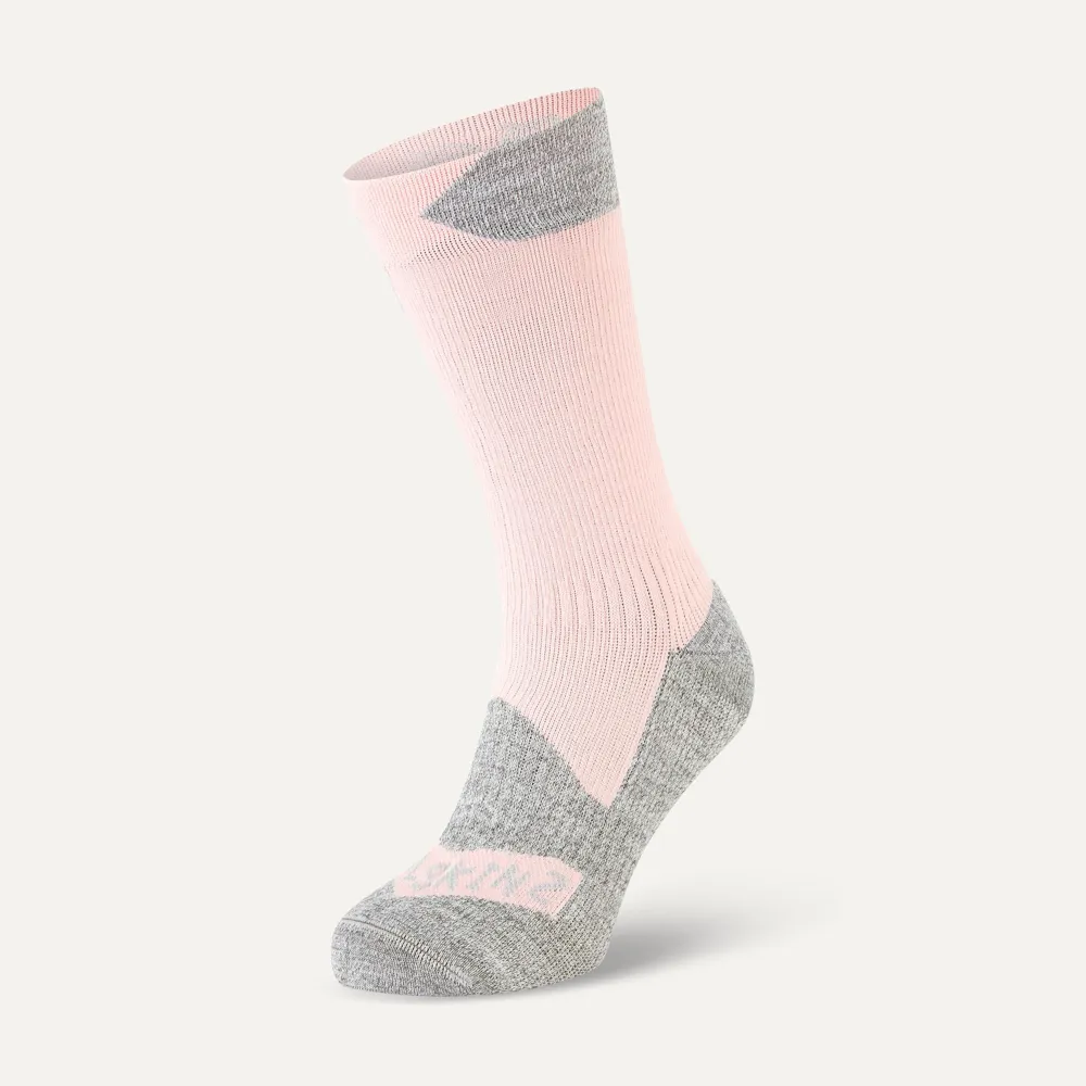 SealSkinz SealSkinz Raynham Waterproof All Weather Mid Length Sock Pink/Grey Marl