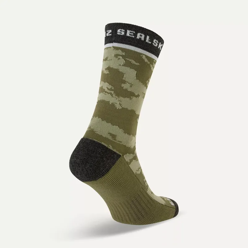 SealSkinz Reepham Mid Length Jacquard Active Sock Olive/Grey/Cream-1