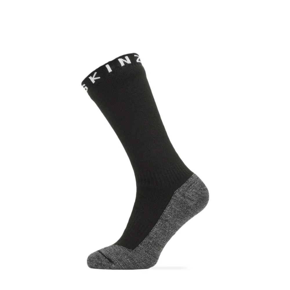 Image of SealSkinz Somerton Waterproof Warm Weather Soft Touch Mid Length Sock Black/Grey Marl/White