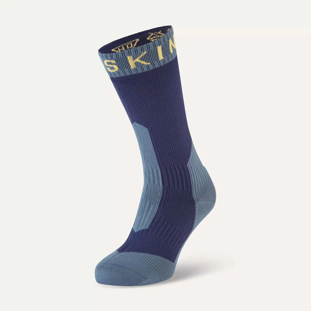 SealSkinz SealSkinz Stanfield Waterproof Extreme Cold Weather Mid Length Sock Navy Blue/Yellow