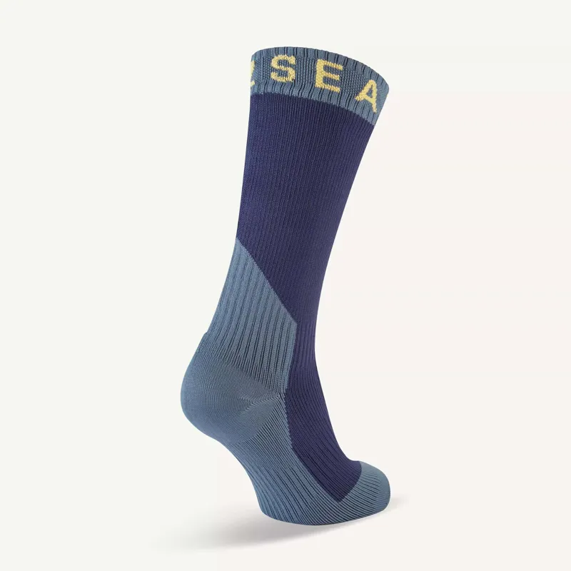 SealSkinz Stanfield Waterproof Extreme Cold Weather Mid Length Sock Navy Blue/Yellow-1