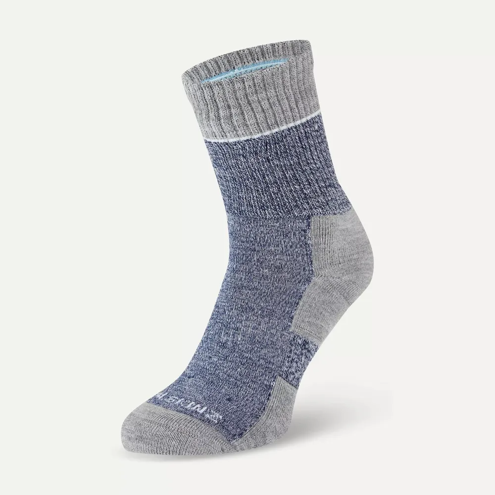 Image of SealSkinz Thurton Solo QuickDry Mid Length Sock Blue/Light Grey Marl