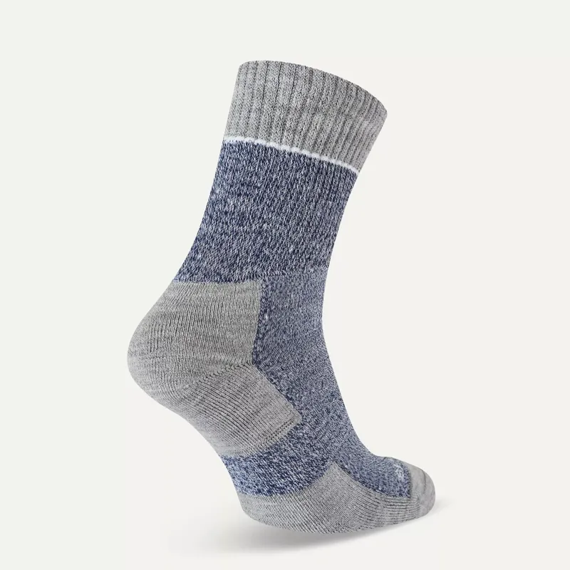 SealSkinz Thurton Solo QuickDry Mid Length Sock Blue/Light Grey Marl-1