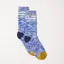 Sealskinz Thwaite Bamboo Mid Length Twisted Sock Blue/yellow/Cream