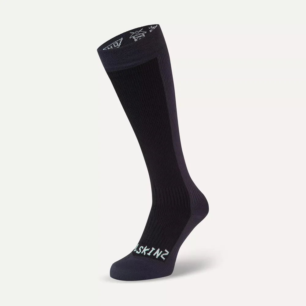 SealSkinz SealSkinz Worstead Waterproof Cold Weather Knee Length Sock Black/Grey