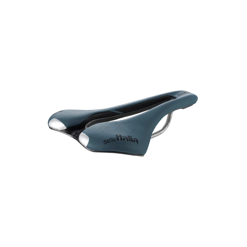 Selle Italia SLR Boost Gravel TI 316 Superflow Saddle Blue Granite-1