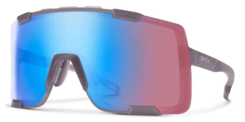 Smith Syncline Sunglasses Matt Meteorite Crystal/ChromaPop Low Light Rose Blue Mirror/Clear
