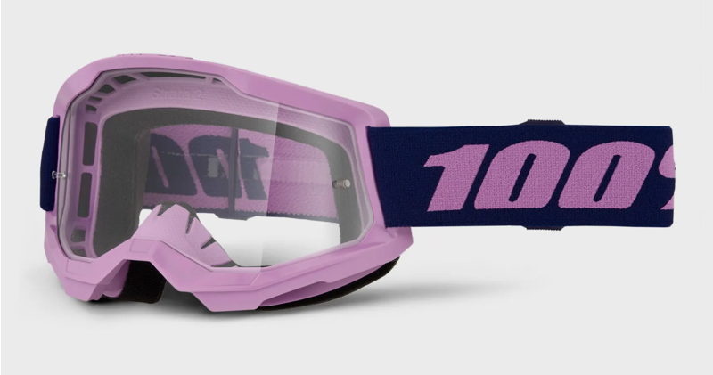 100 Percent Strata 2 MTB Goggles Purple/Clear Lens