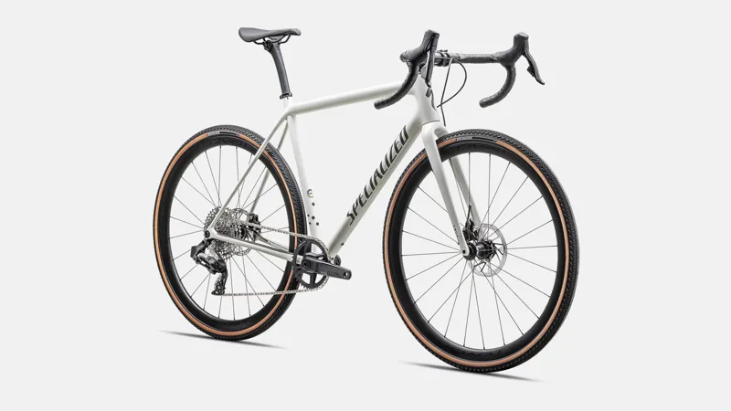Specialized Crux Expert Gravel Bike 2025 Gloss Dune White/Smoke Liquid Metal-1