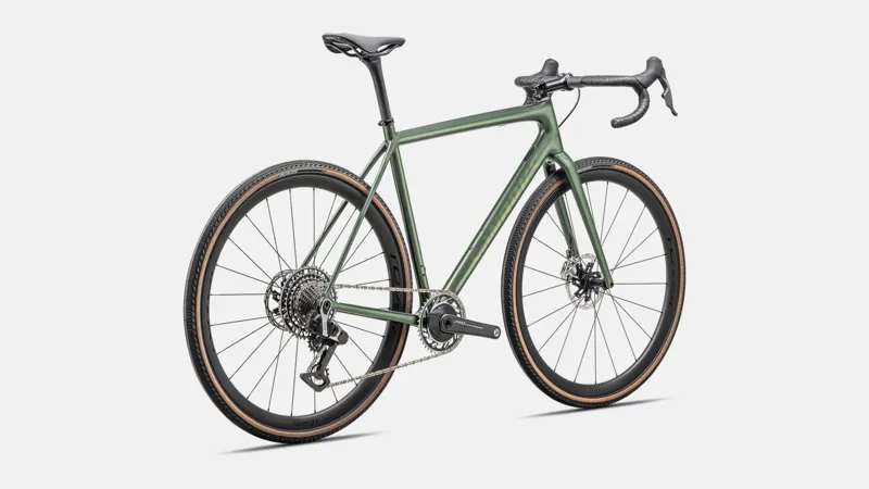 Specialized Crux S-Works Gravel Bike 2025 Gloss Cypress Metallic/Viavi Gold To Silver Pearl-2