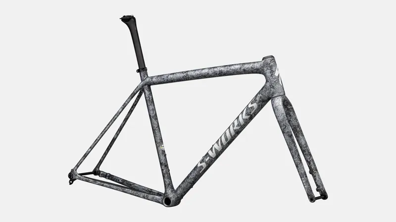Specialized Crux S-Works Gravel Frameset 2025 Satin Carbon/Multi-Color Blurred Impasto/Gloss White Metallic Silver-1