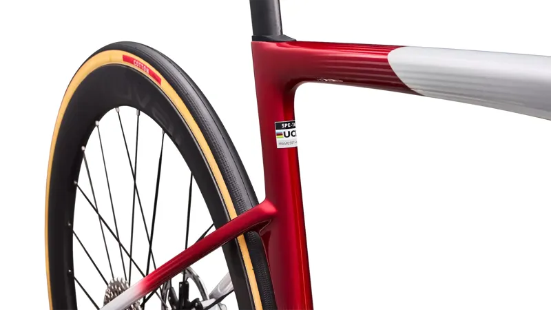 Specialized S-Works Tarmac SL9 AXS Road Bike 2027 Dune White/Vivid Red/Obsidian-5