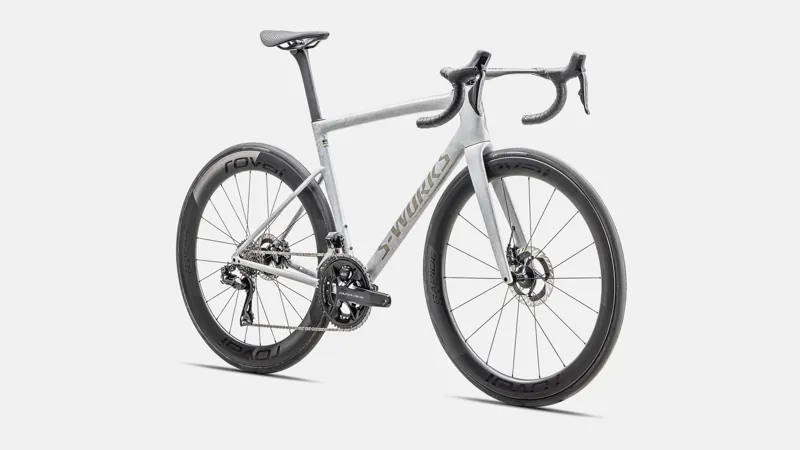 Specialized Tarmac SL8 S-Works Di2 Road Bike 2025 Gloss Dove Grey/Silver Dust Blurred Impasto/Black Pearl-1