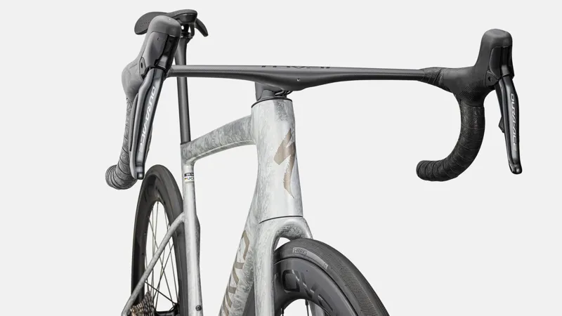 Specialized Tarmac SL8 S-Works Di2 Road Bike 2025 Gloss Dove Grey/Silver Dust Blurred Impasto/Black Pearl-4
