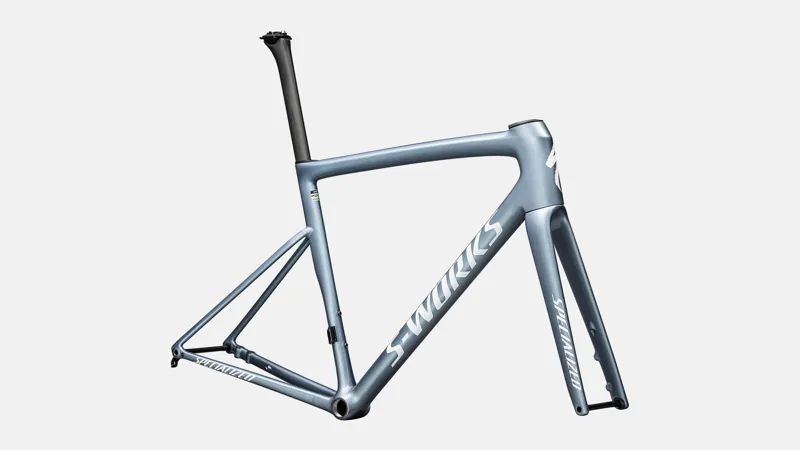 Specialized Tarmac SL8 S-Works Road Frameset 2025 Gloss Glacial Metallic/Red To Gold Pearl/White-1