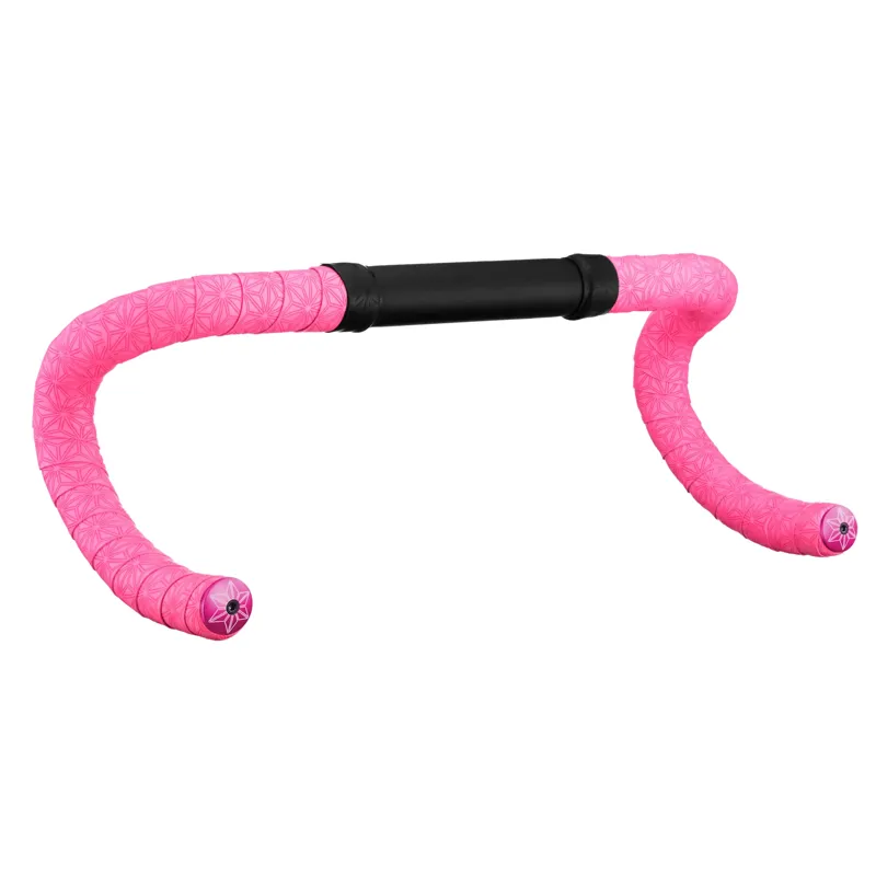 Supacaz Super Sticky Kush Bar Tape Neon Pink/Neon Pink Plugs-1