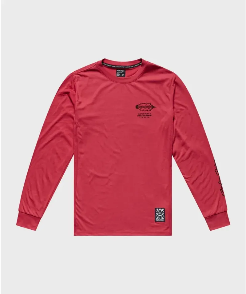 Troy Lee Designs Skyline Ride Feathered Long Sleeve Tee Ember Red