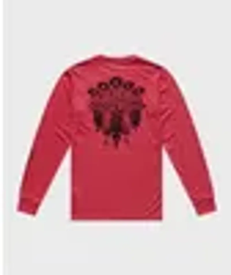 Troy Lee Designs Skyline Ride Feathered Long Sleeve Tee Ember Red-1