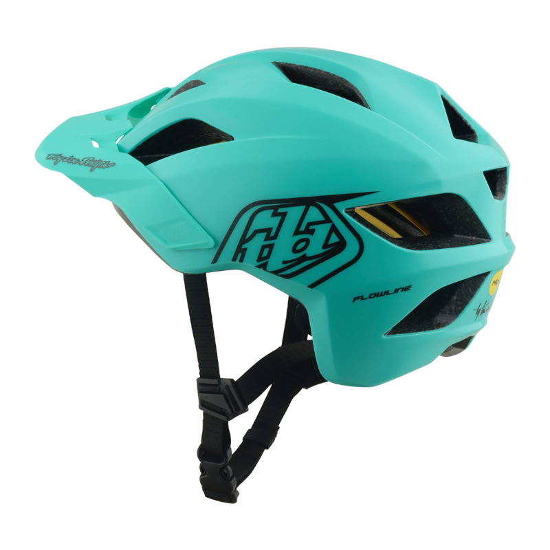 Troy Lee Designs Flowline MIPS Youth Helmet Point Charcoal/Real Teal-1