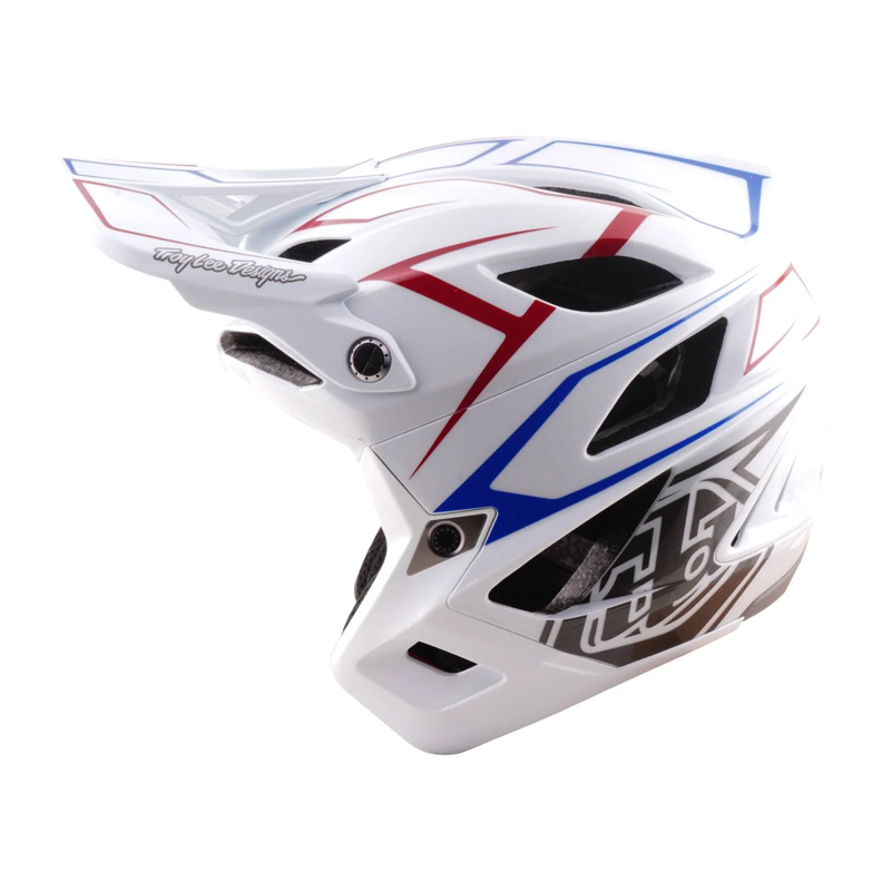 Troy Lee Designs Stage Stunt Full Face MIPS MTB Helmet Pinstripe White-1