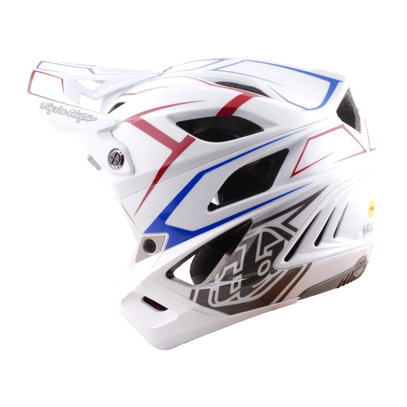 Troy Lee Designs Stage Stunt Full Face MIPS MTB Helmet Pinstripe White-2