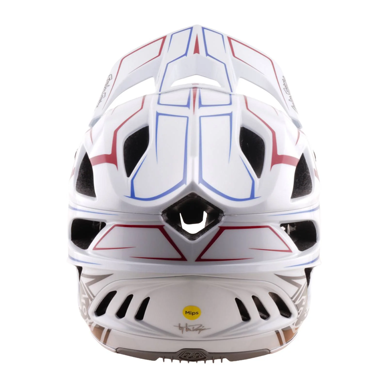 Troy Lee Designs Stage Stunt Full Face MIPS MTB Helmet Pinstripe White-3