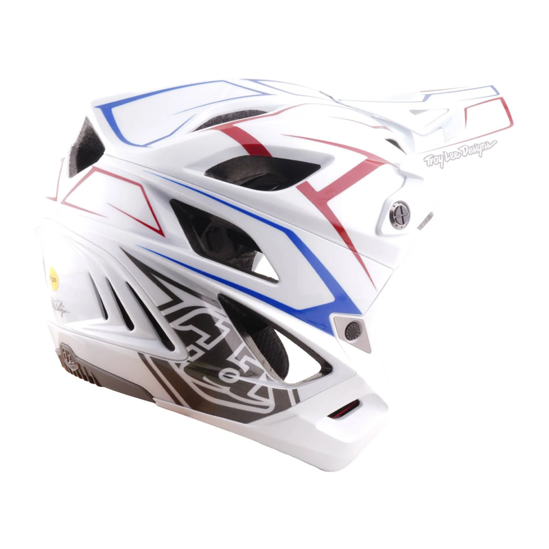Troy Lee Designs Stage Stunt Full Face MIPS MTB Helmet Pinstripe White-6