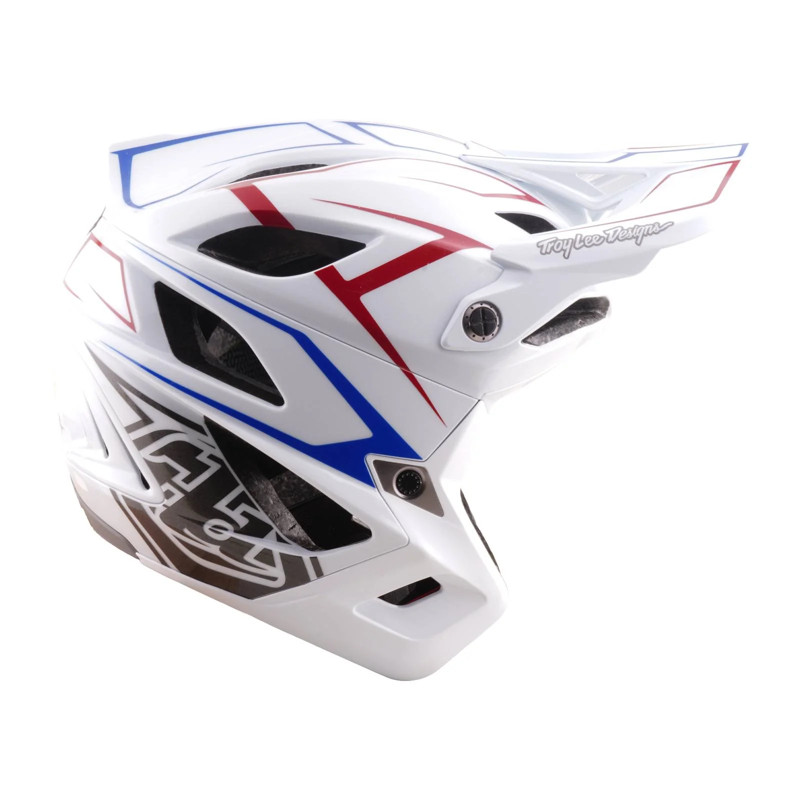 Troy Lee Designs Stage Stunt Full Face MIPS MTB Helmet Pinstripe White-5