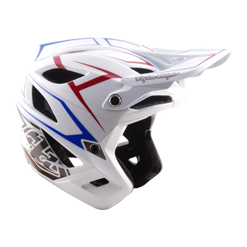 Troy Lee Designs Stage Stunt Full Face MIPS MTB Helmet Pinstripe White-7
