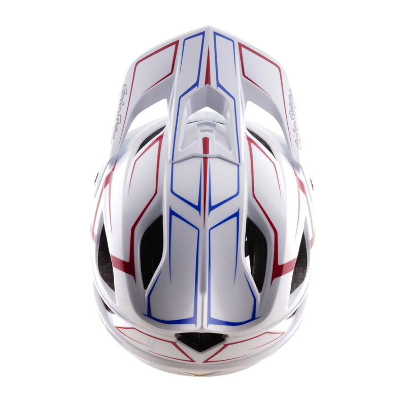 Troy Lee Designs Stage Stunt Full Face MIPS MTB Helmet Pinstripe White-4