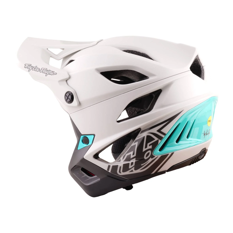 Troy Lee Designs Stage Stunt Full Face MIPS MTB Helmet Pumice/Real Teal-2