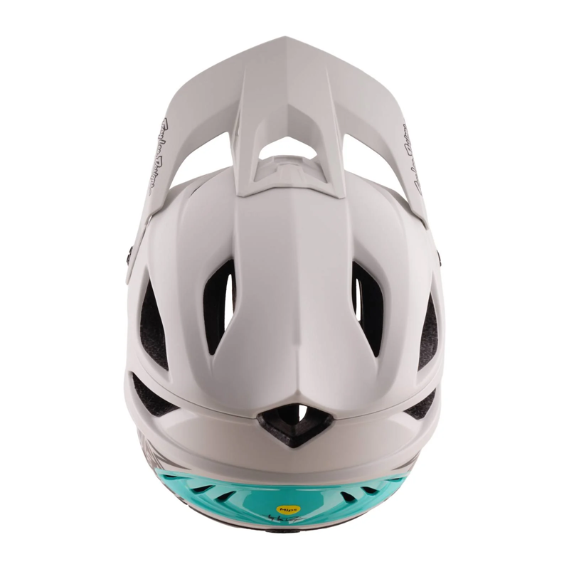 Troy Lee Designs Stage Stunt Full Face MIPS MTB Helmet Pumice/Real Teal-4