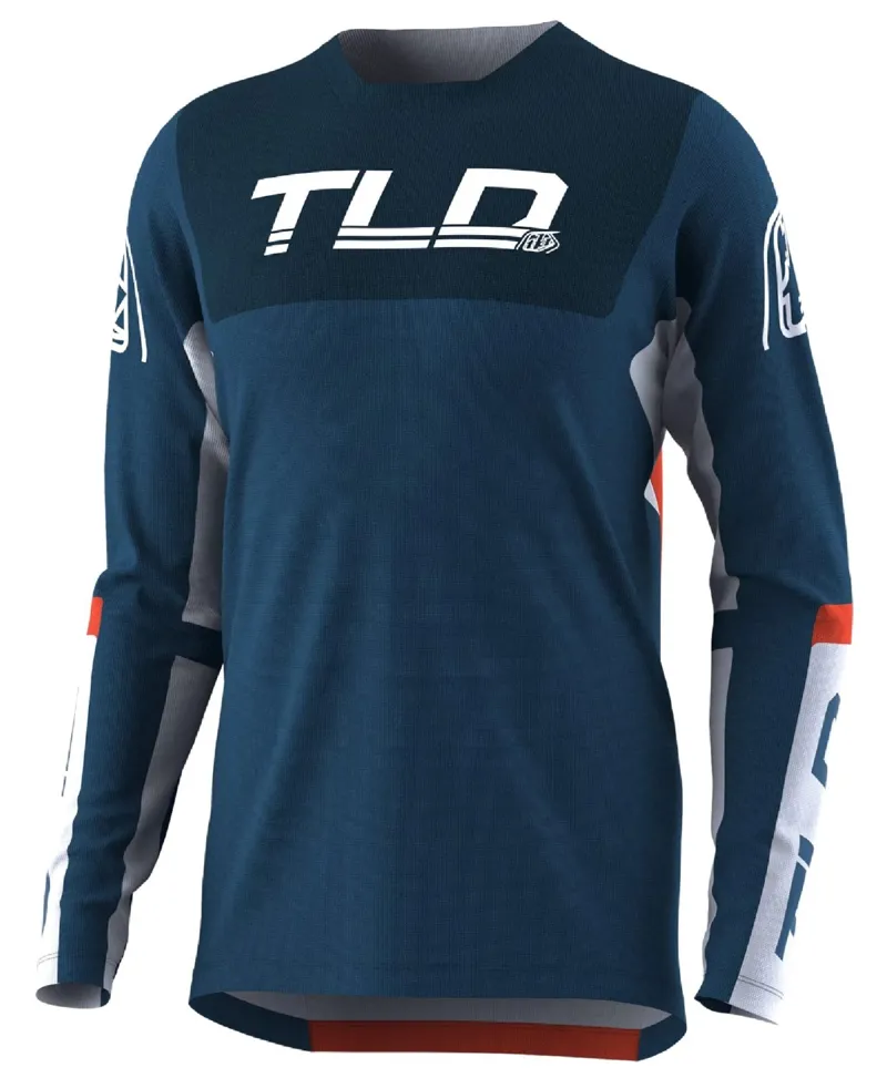 Troy Lee Designs Sprint LS MTB Jersey Fractura Slate Blue/Orange