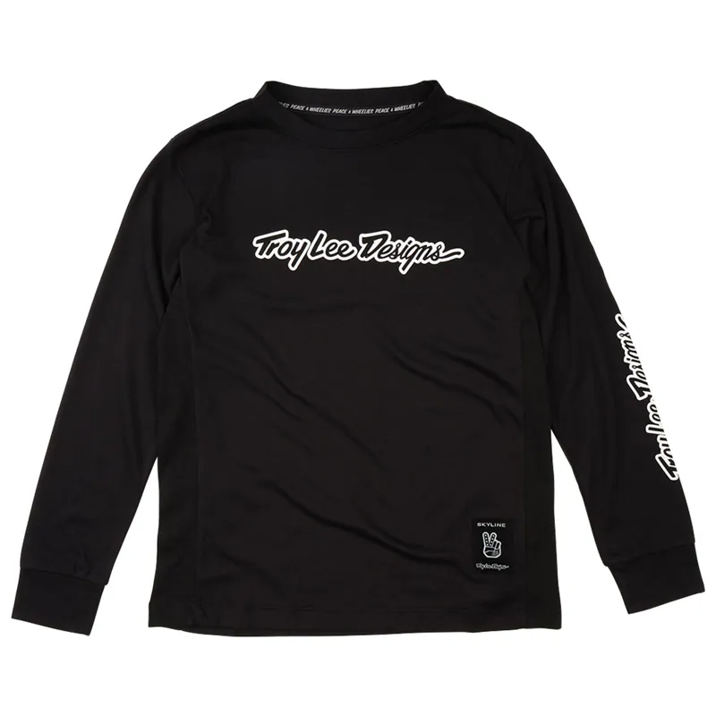 Troy Lee Designs Skyline Ride P and W Youth LS Tee Black