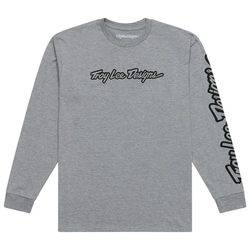 Troy Lee Designs Signature LS Tee Grey Heather