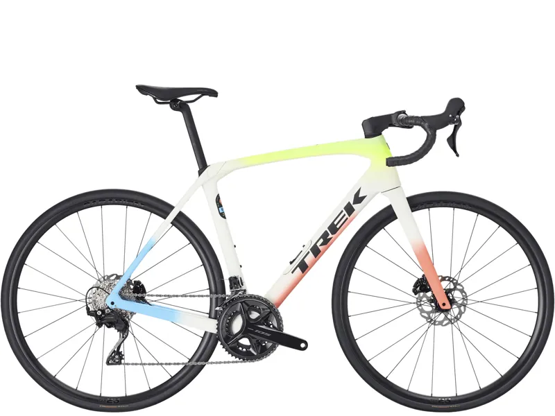 Trek Domane SL 5 Road Bike 2026 Era White/Glowstick/Coral Fade