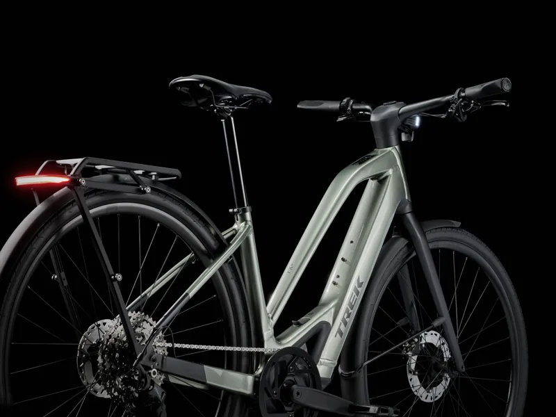 Trek FX+ 7 Mid Step Electric Bike 2025 Lichen Green Gloss-1