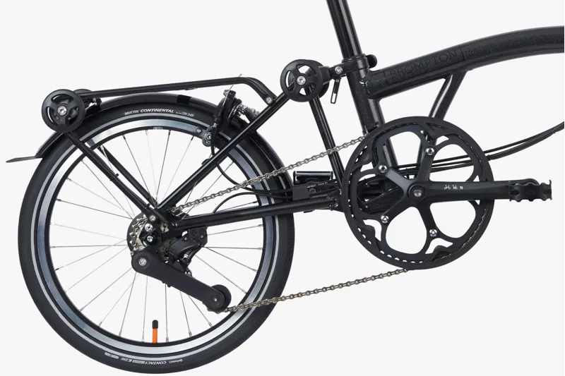 Brompton Electric P-line Urban Mid Bar Folding Bike With rack 2023 Midnight Black-4